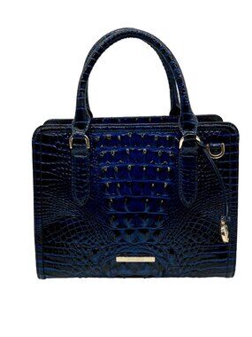 Brahmin Blue Leather Caim Melbourn Satchel bag